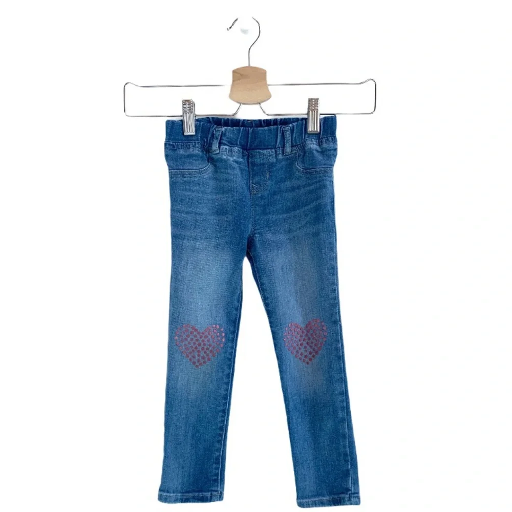 Baby GAP Heart Knee Jeggings 4 4T Skinny Jeans